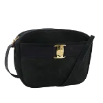 Navy Suede Salvatore Ferragamo Shoulder Bag