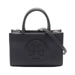 Black Leather Tory Burch Handbag