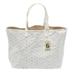 White Leather Goyard St Louis Tote