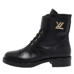 Black Leather Louis Vuitton Boots