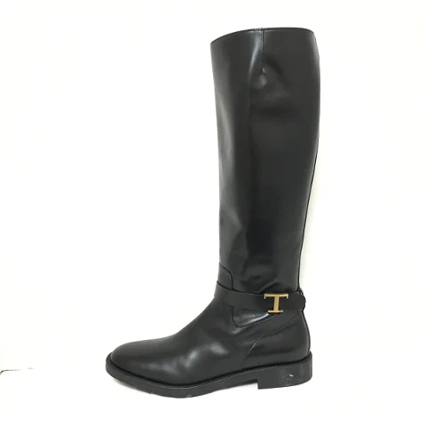 Black Leather Tod's Boots