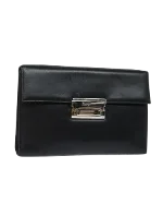 Black Leather Salvatore Ferragamo Clutch