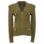 Green Wool Balmain Coat