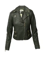 Green Leather Michael Kors Jacket