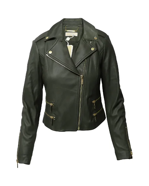 Green Leather Michael Kors Jacket