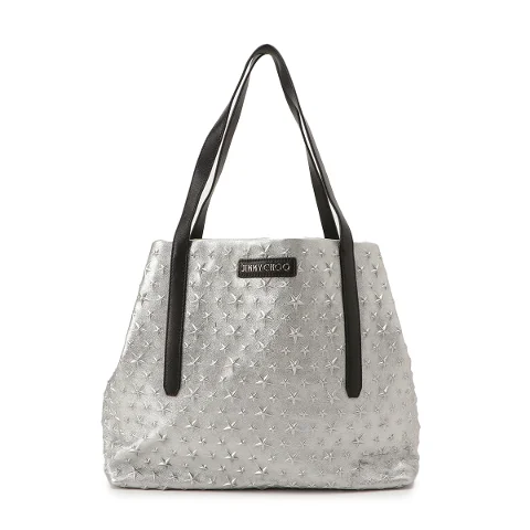 Silver Leather Jimmy Choo Tote