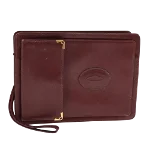 Burgundy Leather Cartier Clutch