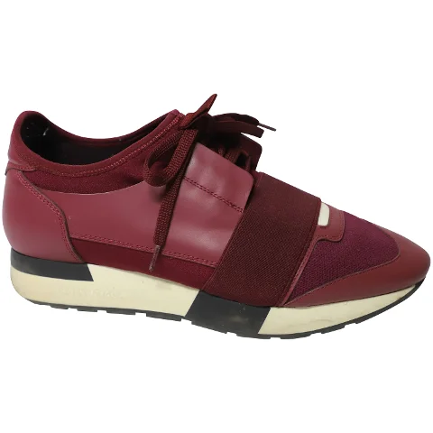 Red Leather Balenciaga Sneakers