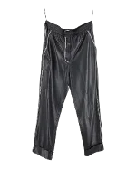 Black Leather Nanushka Pants