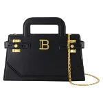 Black Leather Balmain Handbag