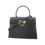 Black Leather Salvatore Ferragamo Handbag