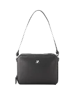 Black Leather Courrèges Shoulder Bag