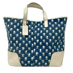 Blue Fabric Coach Tote