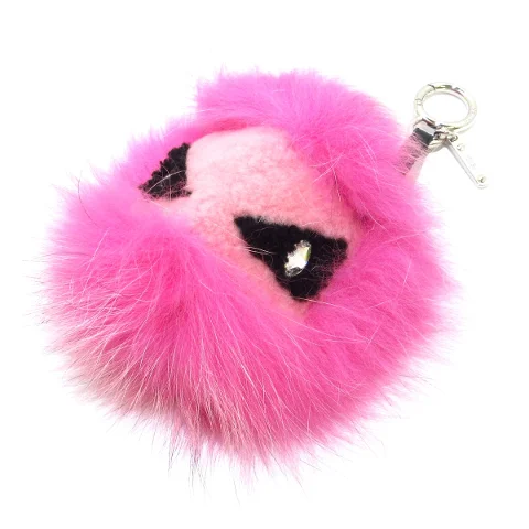 Pink Fur Fendi Key Holder