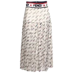 White Silk Fendi Skirt