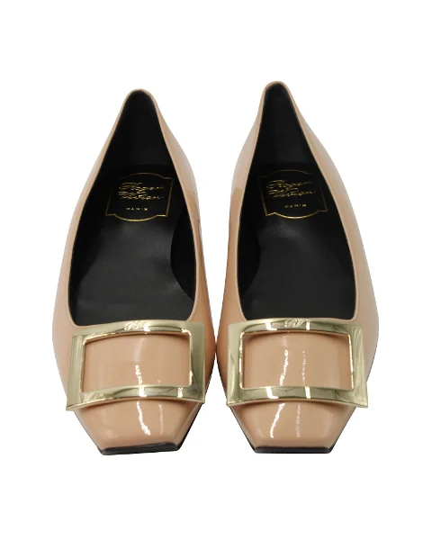 Nude Leather Roger Vivier Flats