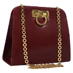 Burgundy Leather Salvatore Ferragamo Shoulder Bag