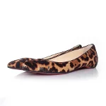 Brown Fabric Christian Louboutin Flats