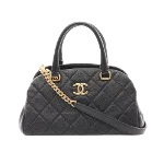 Black Leather Chanel Handbag