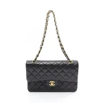 Black Leather Chanel Flap Bag