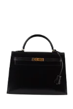 Black Leather Hermès Kelly