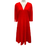 Red Wool Oscar de la Renta Dress