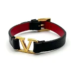 Black Leather Valentino Bracelet