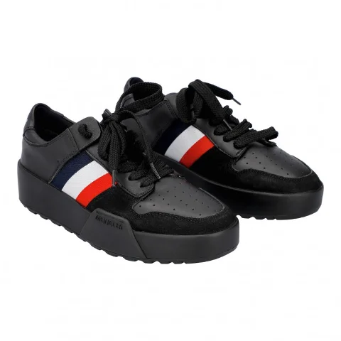 Black Leather Moncler Sneakers