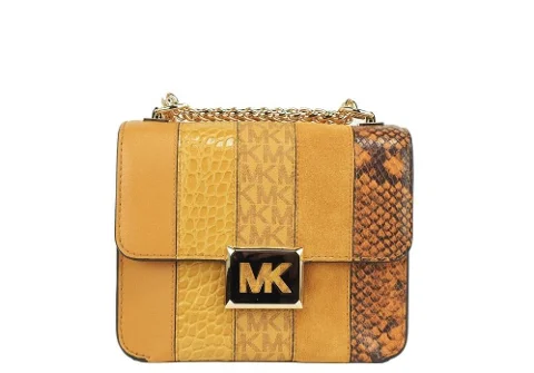 Gold Leather Michael Kors Crossbody Bag