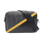 Black Leather Fendi Zucca Pochette