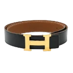 Black Leather Hermès Belt