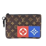 Brown Canvas Louis Vuitton Pochette Homme