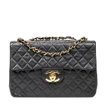 Black Leather Chanel Flap Bag