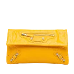 Yellow Leather Balenciaga Clutch