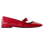 Red Leather Versace Flats