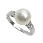 Silver Fabric Mikimoto Ring