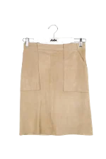 Beige Suede Yves salomon Skirt