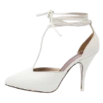 White Leather Celine Heels