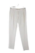 White Polyester Maje Pants