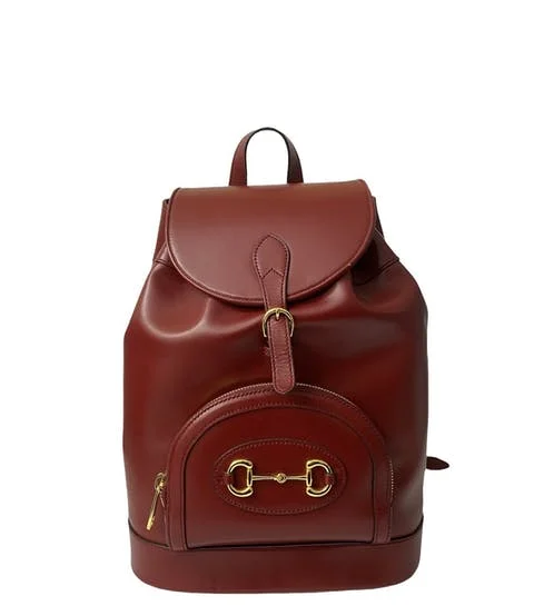 Red Leather Gucci Backpack