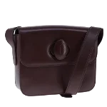 Burgundy Leather Cartier Crossbody Bag