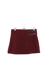 Burgundy Canvas Burberry Skirt