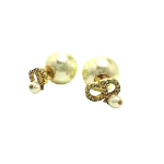 Gold Metal Dior Earrings