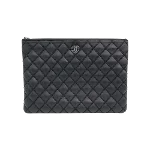 Black Leather Chanel Clutch