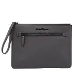 Grey Metal Salvatore Ferragamo Clutch