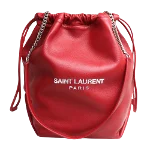 Red Leather Yves Saint Laurent Shopper