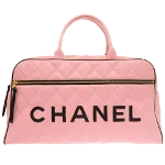 Pink Leather Chanel Boston Bag