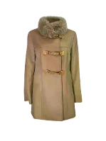 Beige Leather Max Mara Coat