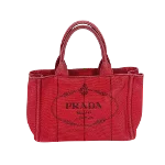 Red Cotton Prada Canapa Tote