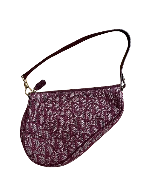 Red Canvas Dior Saddle Bag